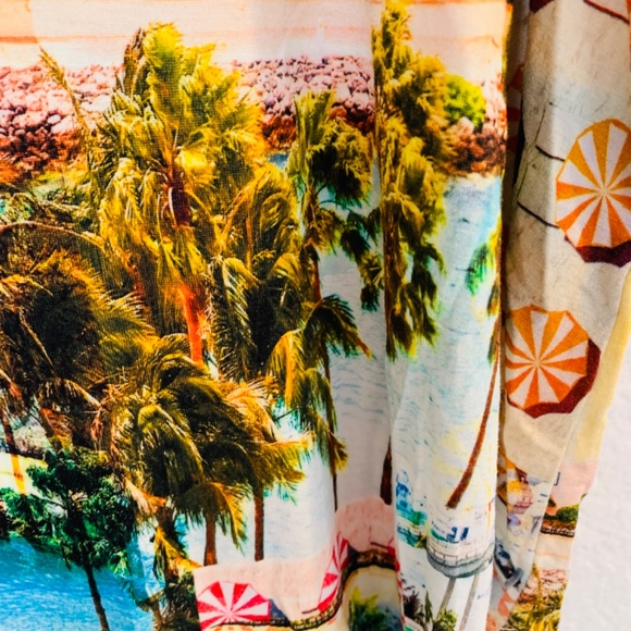 Karen Kane Print Top 2X Houses by the Sea Ocean Tropical Cruise Vacation - Picture 8 of 15